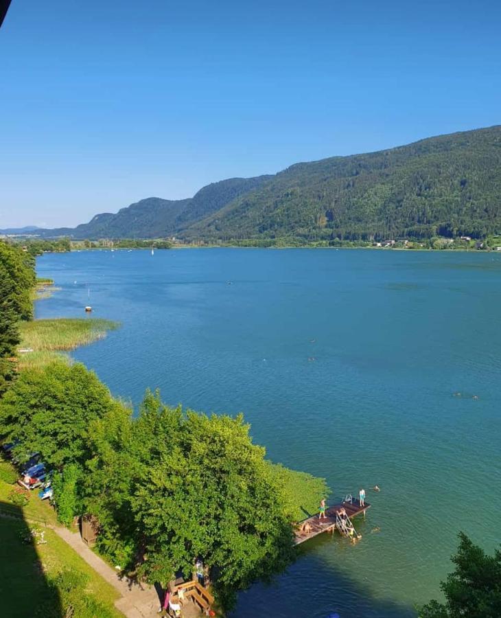 Maren Seeblick Appartement Haus Haensel&Gretel Direkt Am Ossiacher See Mit Hallenbad Stiegl Esterno foto